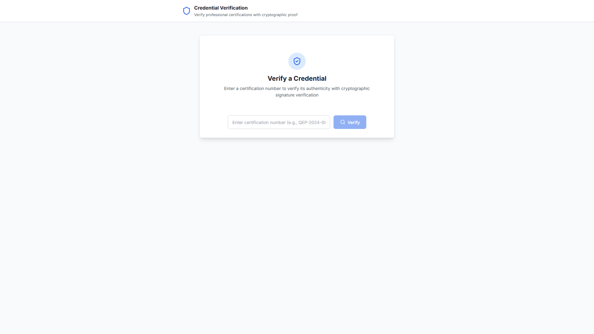 Public credential verification